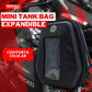 Maleta tank bag para moto motociclista expandible rigida porta celular
