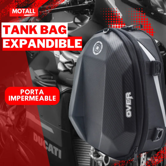 Maleta tank bag para moto motociclista expandible rigida porta celular