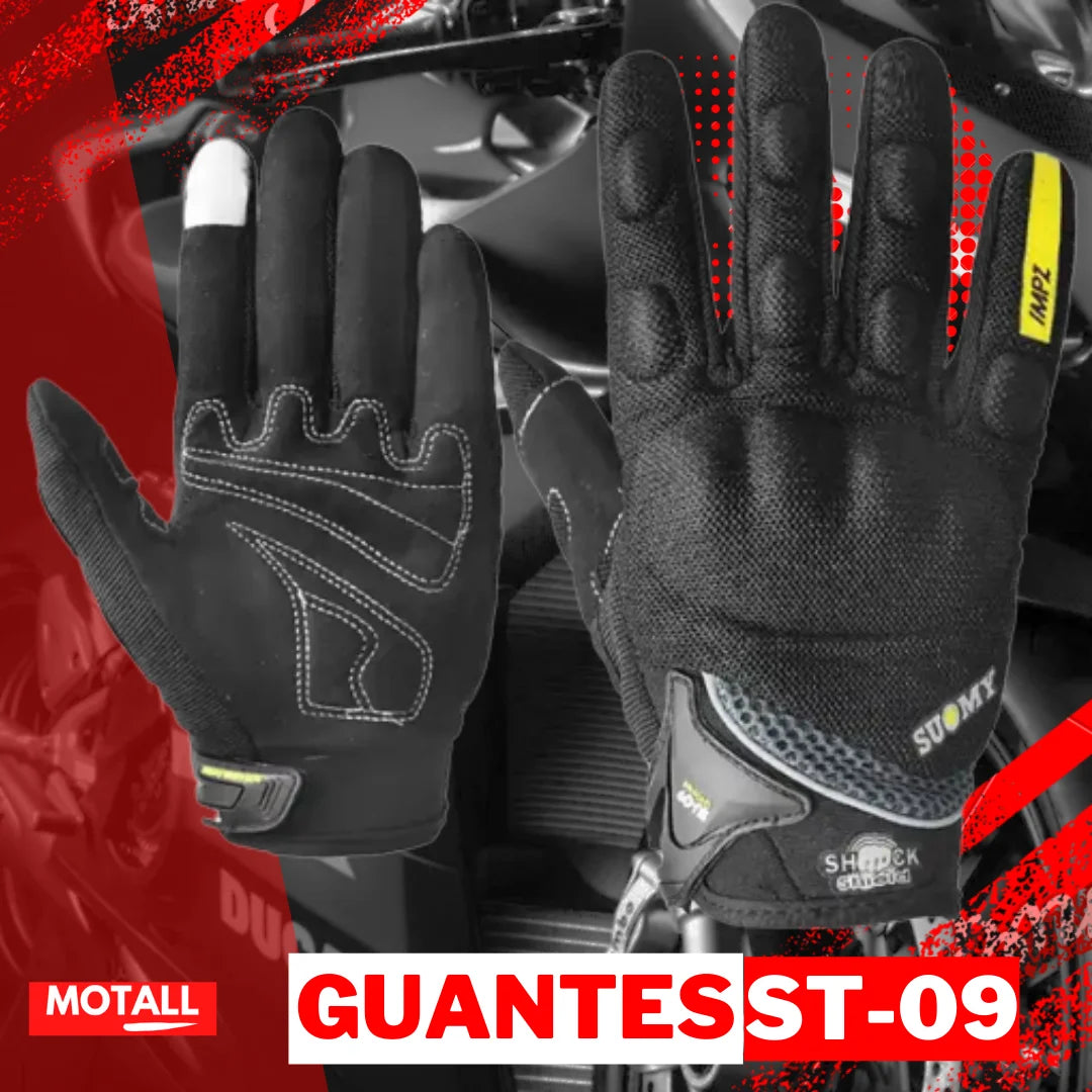 Guantes Moto Protección Térmico Táctil Semi Imper Over ST-09 Negros